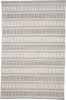 5' X 8' Ivory Taupe And Tan Striped Hand Woven Area Rug