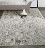 12' X 15' Gray Taupe And Silver Abstract Area Rug