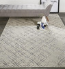 4' X 6' Silver Gray And White Abstract Area Rug