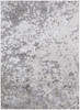 8' X 11' Silver Gray And White Abstract Stain Resistant Area Rug