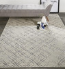 12' X 18' Silver Gray And White Abstract Area Rug