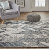 Black Gray And Silver Geometric Area Rug