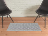 2' X 3' Gray And Silver Wool Abstract Tufted Handmade Area Rug