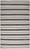 10' X 14' Black And White Striped Dhurrie Hand Woven Stain Resistant Area Rug