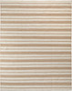 5' X 8' Ivory Taupe And Brown Striped Dhurrie Hand Woven Stain Resistant Area Rug