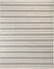 10' X 14' Gray And Ivory Striped Dhurrie Hand Woven Stain Resistant Area Rug