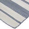 5' X 8' Blue And Ivory Striped Dhurrie Hand Woven Stain Resistant Area Rug