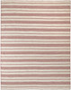 10' X 14' Red And Ivory Striped Dhurrie Hand Woven Stain Resistant Area Rug