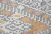 8' Gray Ivory And Orange Round Wool Geometric Tufted Handmade Area Rug