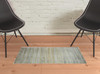 2' X 3' Green Blue And Tan Ombre Hand Woven Area Rug