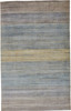 5' X 8' Blue Purple And Tan Ombre Hand Woven Area Rug