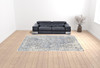 10' X 13' Blue Ivory And Gray Abstract Hand Woven Area Rug