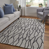 10' X 13' Taupe Black And Gray Wool Abstract Tufted Handmade Stain Resistant Area Rug