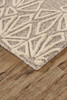 8' X 11' Tan And Ivory Wool Geometric Tufted Handmade Stain Resistant Area Rug