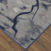 10' X 14' Blue Gray And Ivory Abstract Power Loom Stain Resistant Area Rug