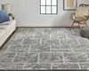 5' X 8' Gray And Ivory Abstract Hand Woven Area Rug