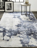 10' X 14' Blue Gray And Ivory Abstract Hand Woven Area Rug