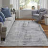 9' X 12' Gray Taupe And Ivory Abstract Hand Woven Area Rug