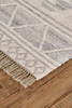 10' X 14' Ivory Gray And Blue Wool Geometric Dhurrie Flatweave Handmade Area Rug With Fringe