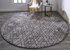 10' Taupe Black And Gray Round Wool Paisley Tufted Handmade Area Rug