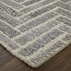 2' X 3' Taupe Gray And Tan Wool Geometric Tufted Handmade Area Rug