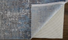 7' X 10' Blue Gray And Silver Abstract Power Loom Distressed Area Rug With Fringe