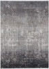 3' X 5' Gray Black And Silver Abstract Power Loom Distressed Area Rug With Fringe