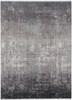5' X 8' Gray Black And Silver Abstract Power Loom Distressed Area Rug With Fringe