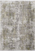 3' X 5' Green Gray And Ivory Abstract Power Loom Distressed Area Rug With Fringe