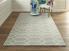 8' X 10' Blue And Ivory Wool Geometric Tufted Handmade Stain Resistant Area Rug