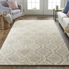 9' X 12' Gray And Ivory Wool Geometric Tufted Handmade Stain Resistant Area Rug