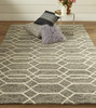 8' X 10' Gray Black And Ivory Wool Geometric Tufted Handmade Stain Resistant Area Rug