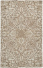 9' X 12' Ivory And Brown Wool Floral Tufted Handmade Stain Resistant Area Rug