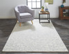 9' X 12' Ivory And Gray Wool Floral Tufted Handmade Stain Resistant Area Rug
