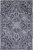 8' X 10' Blue And Ivory Wool Floral Tufted Handmade Stain Resistant Area Rug