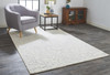 10' X 14' Ivory And Gray Wool Floral Tufted Handmade Area Rug