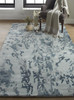 8' X 10' Blue Green And Silver Abstract Tufted Handmade Area Rug