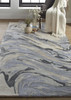 8' X 10' Blue Gray And Taupe Abstract Tufted Handmade Area Rug