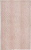 2' X 3' Pink And Ivory Geometric Stain Resistant Area Rug