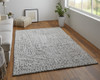 5' X 8' Gray And Silver Geometric Stain Resistant Area Rug