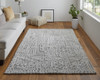 2' X 3' Gray And Silver Geometric Stain Resistant Area Rug