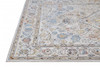 8' Taupe Blue And Gray Floral Stain Resistant Runner Rug