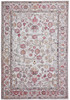 10' X 13' Ivory Pink And Gray Floral Stain Resistant Area Rug