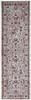 8' Ivory Pink And Gray Floral Stain Resistant Runner Rug