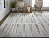 9' X 12' Tan Gray And Taupe Geometric Hand Woven Stain Resistant Area Rug With Fringe