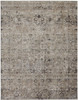 8' X 10' Taupe Ivory And Gray Abstract Distressed Area Rug With Fringe