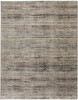 10' X 13' Ivory Gray And Black Abstract Distressed Area Rug With Fringe
