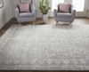 2' X 3' Gray Taupe And Silver Wool Floral Tufted Handmade Distressed Area Rug