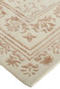 2' X 3' Ivory Tan And Pink Wool Floral Tufted Handmade Distressed Area Rug