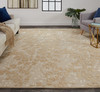 2' X 3' Ivory Tan And Gold Wool Floral Tufted Handmade Area Rug